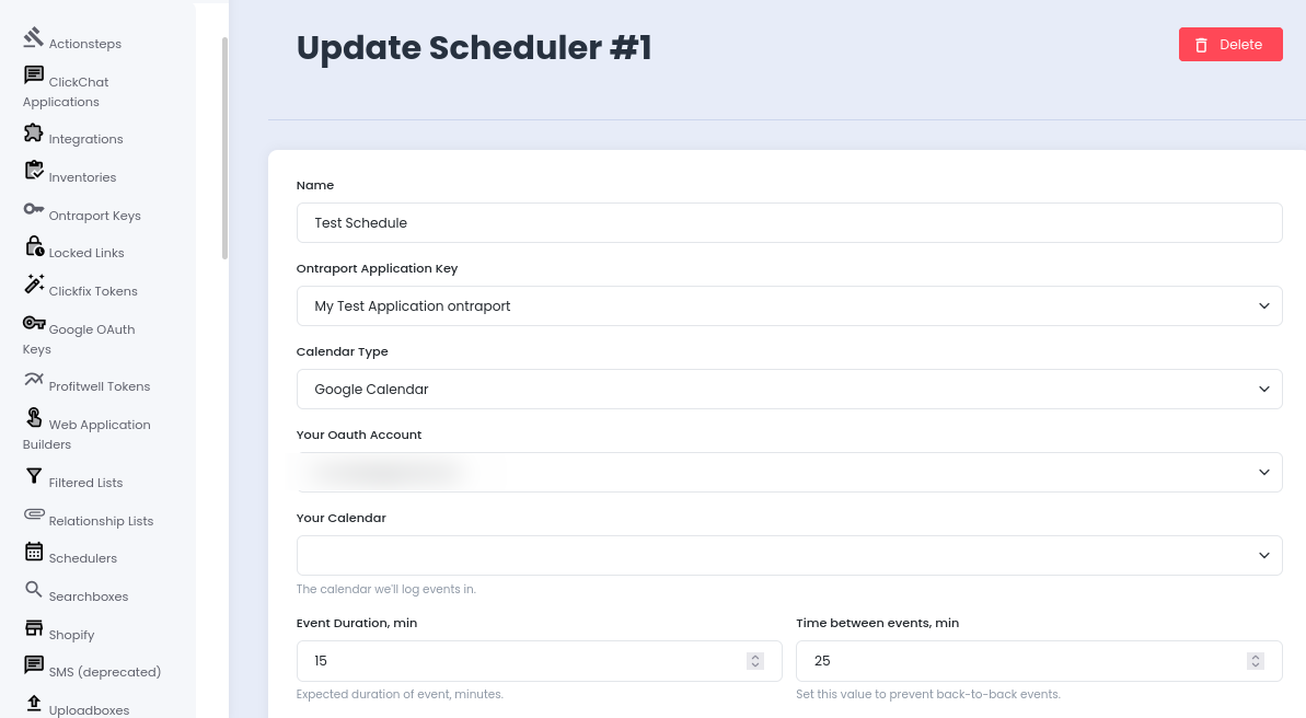 Modernized KlikFX scheduler administration interface